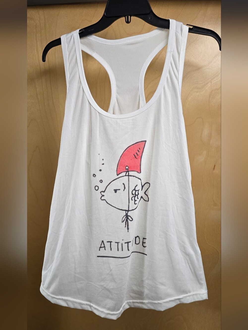 White Graphic Racerback Tank